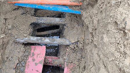 Foto van een proefsleuf