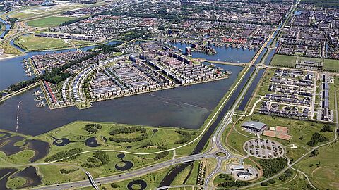 Luchtfoto van de woonwijk Heerhugowaard-Zuid