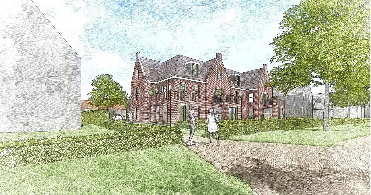 Voorlopig ontwerp appartementengebouw Madderom-locatie Sint Pancras